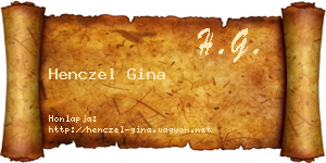 Henczel Gina névjegykártya